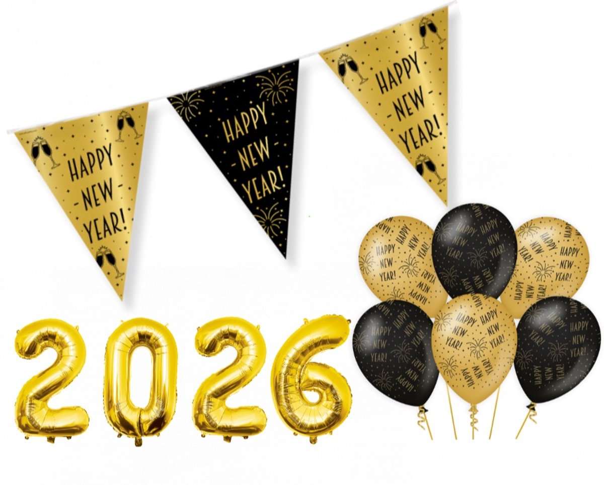 Happy new year versiering pakket – feest – 2026 – versiering
