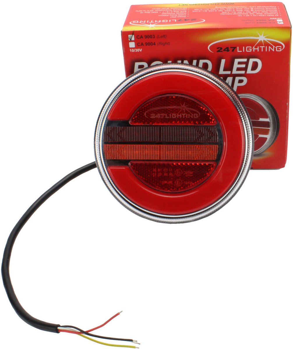 Rond | LED | achterlicht | 12-24v | 20 LEDs | IP67 | 247Lighting