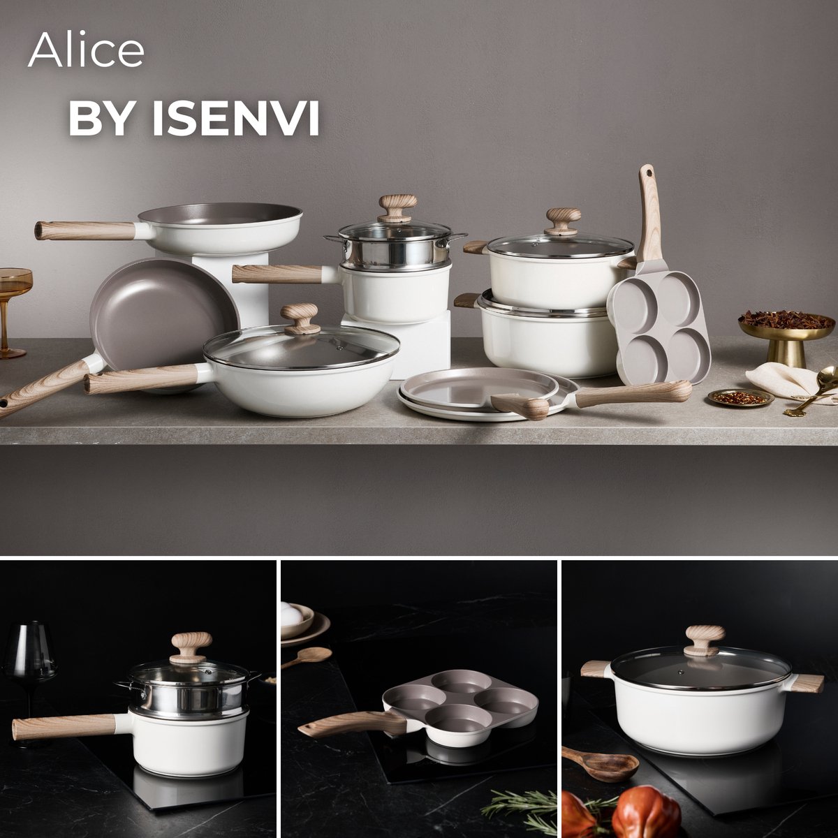 Alice by ISENVI Stoommandje 18 cm - Stoominzet - Aluminium - Voor pannen tot 18 cm — cadeau in Kookcadeaus - foto 7