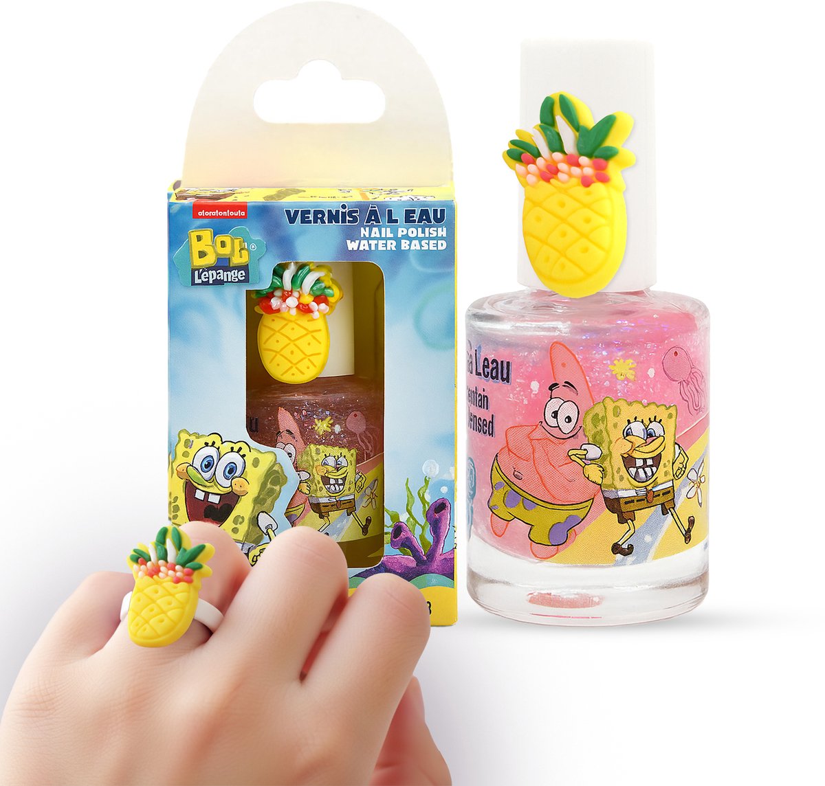 Sponge Bob Nagellak - Kinderen Nagellak - Glitter Nagellak - Afwasbaar - Waterbasis - 9ml