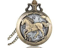 Zakhorloge voor heren en dames, analoog quartz-uurwerk met ketting