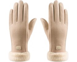foto van Warme Winter Handschoenen voor Vrouwen - Fleece Gevoerde Thermische Winddichte Touchscreen Handschoenen voor Buitengebruik