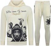 2Pac Joggingpak Hoodie Heren - Tupac Trainingspakk Hoodie - Huispak Heren Volwassenen - 672 - Geel /Beige