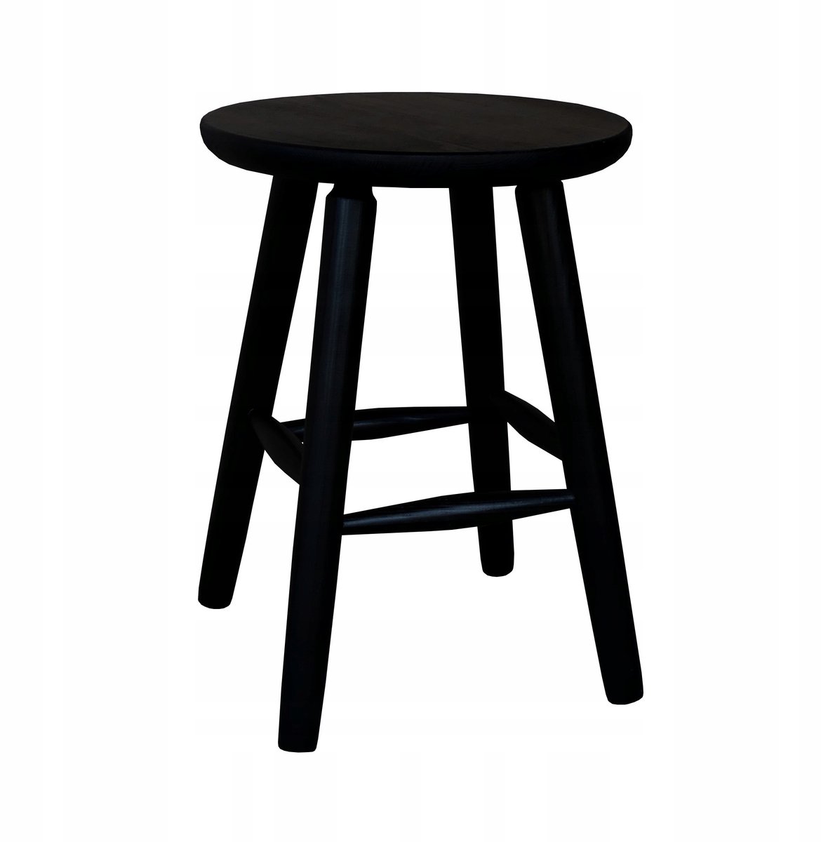 Houten Keukentabouret Zwart - 45cm Hoog, 33cm Zittend