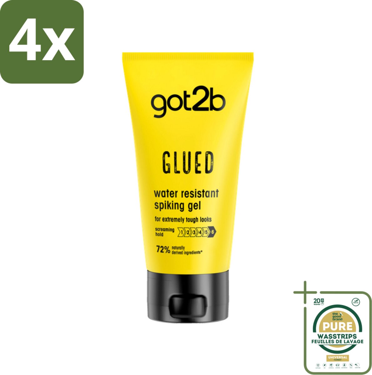 Got2B - Styling Gel - Glued - 150 ml - Voordeelverpakking - 4 stuks - Stijl - Fixatie