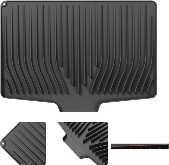 Divove - Snijplank van acryl - 5 mm - Met stoprand - 45 cm x 40 cm - Voor het aanrecht - Antislip en transparant - Met lip