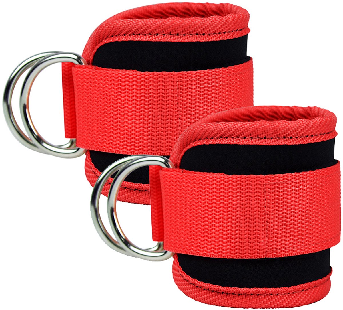 longziming -Rode Enkelbanden voor Kabelmachine – 2 Stuks Verstelbare Ankle Straps voor Krachttraining, Glute & Beenworkouts – Geschikt voor Vrouwen en Mannen
