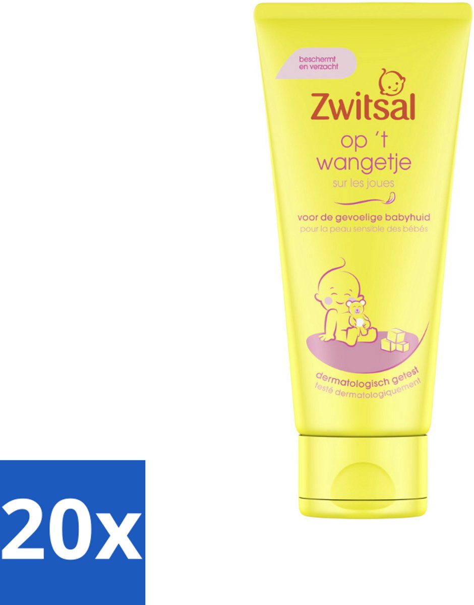 Zwitsal - Op 't Wangetje - Gezichtscrème voor Baby’s - Gevoelige Babyhuid - 100 ml - Bulkverpakking - 20 stuks