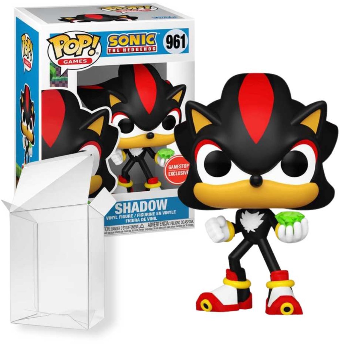 Funko Pop! Sonic the Hedgehog - Shadow with Green Emerald - Gamestop Exclusive #961