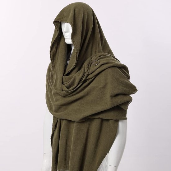 Allecta - Middeleeuws gewaad met capuchon, legergroen, 230cm x 130cm - Sjaal, hoed, sjerp van allecta — afbeelding 5