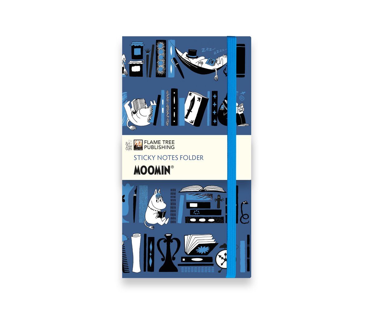 Flame Tree Sticky Notes Folder- Moomin Bookshelves Blue Flame Tree Sticky Notes Folder