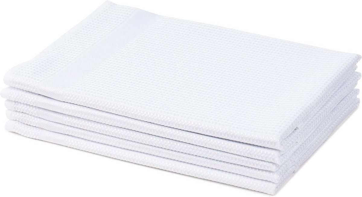 Glazen Doeken Set van 5 - 45 x 65 cm - Perfect voor Afdrogen en Polijsten