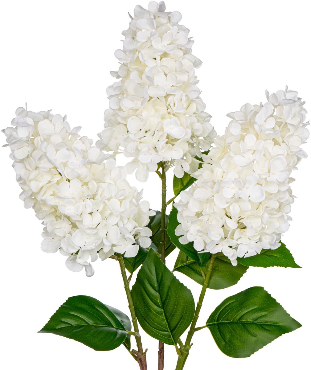 Unyqoos Set van drie levensechte witte hortensia kunstbloemen voor stijlvolle decoratie