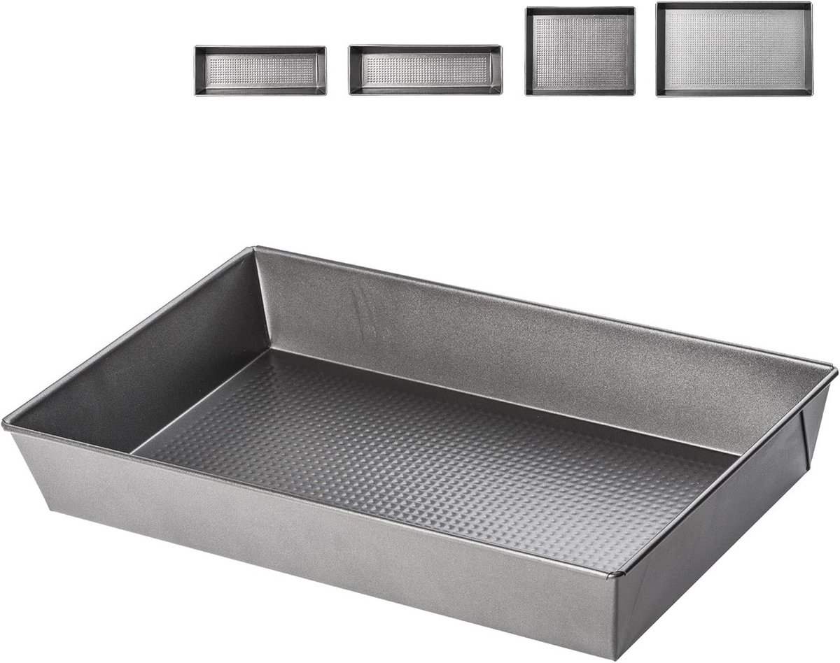 Anti-aanbak Bakplaat voor Taarten, Cakes en Brood - Rechthoekig en Gemakkelijk Schoon te Maken (40 x 24 x 6cm)