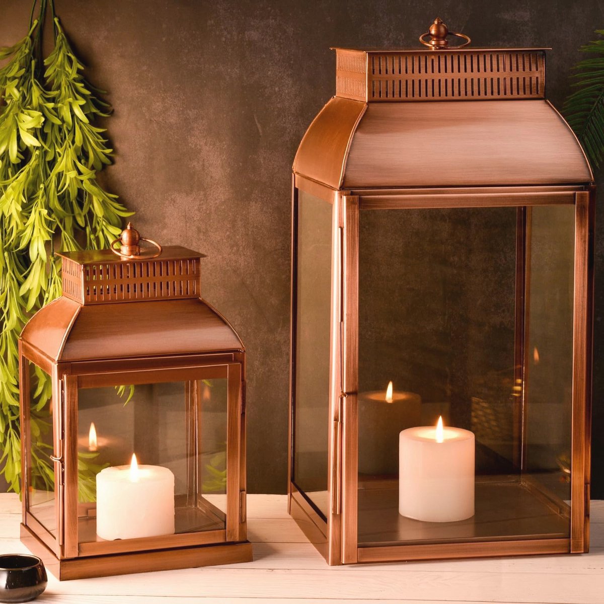 Moderne Tuinlantaarns Set van 2 - 49 cm en 34 cm voor Tuindecoratie