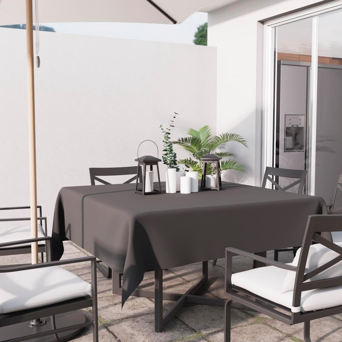 Anti-vlek Tafelkleed van Polyester - Antraciet - 180 x 180 cm, Waterdicht en Duurzaam