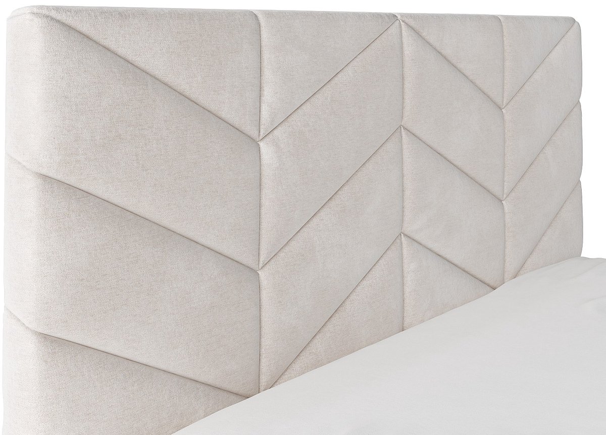 Vente-unique Bed met opbergruimte stof crème 200 x 200 cm