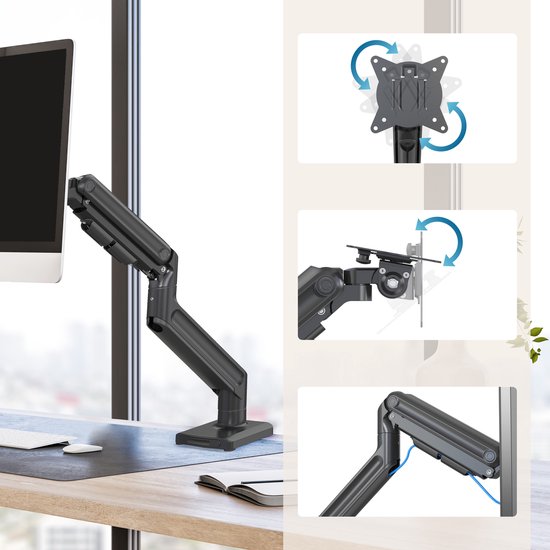 VM-MG1S - tot 42 inch - tot 20 kg - Monitorsteun Zwart van Merkloos — afbeelding 2