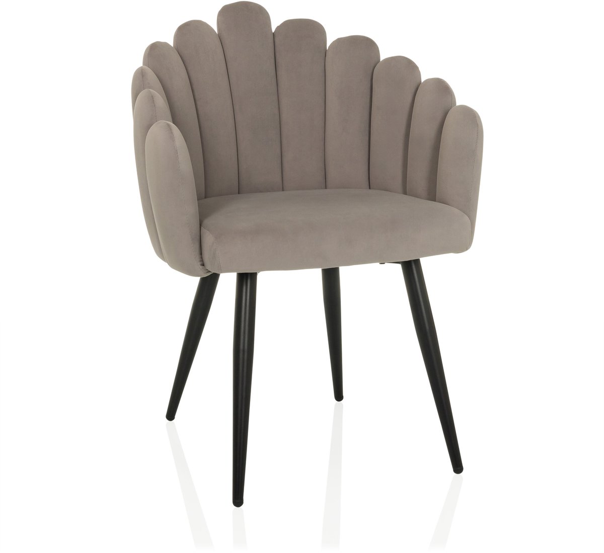 hjh LIVING Schaalstoel / gestoffeerde stoel SCALLORE Schelpvorm Stof grijs hjh LIVING