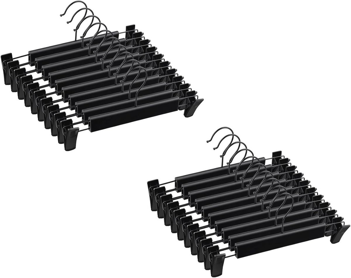 20-stuks antislip kleerhangers met verstelbare clips voor broeken en rokken
