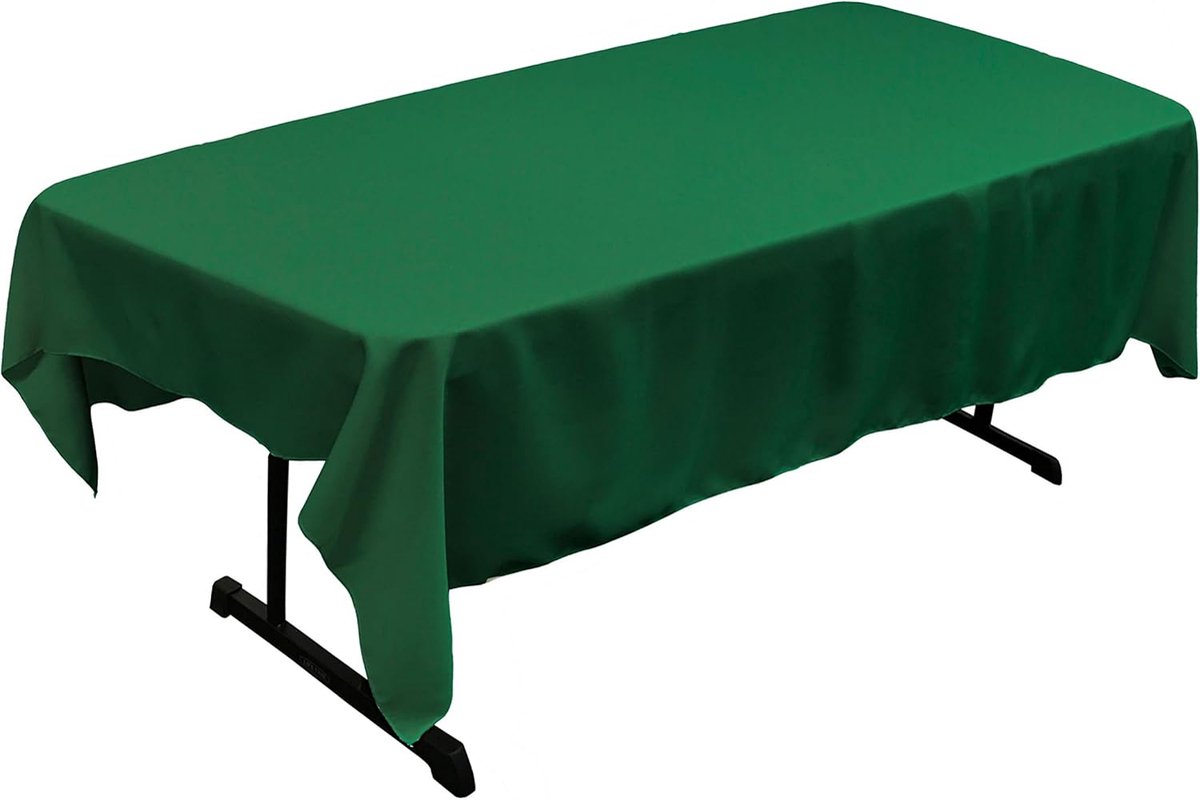 Famanu - Rechthoekig linnen tafelkleed in smaragdgroen polyester, elegant design