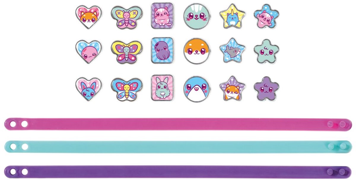 Totum Mini MyMy 3 armbandjes maken met 18 schuifbedels - vrolijk kawaii thema - speelgoed vanaf 3 jaar — afbeelding 2