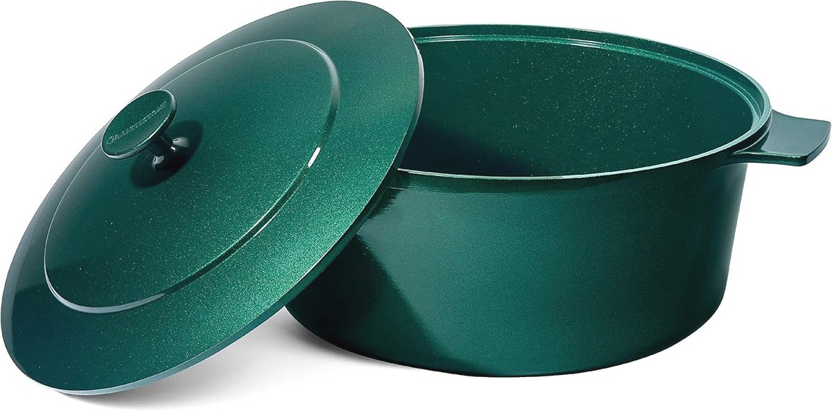 Grote Dutch Oven van 6.5 Quart met deksel - Ultra anti-aanbak, Gezonde mineralen & Diamond Coating, 100% PFOA-vrij