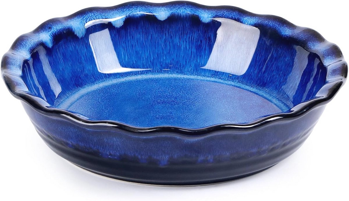 Diepblauwe Keramische Quichevorm 25,5 cm - Ovenbestendig Tartevorm voor Taarten en Quiches