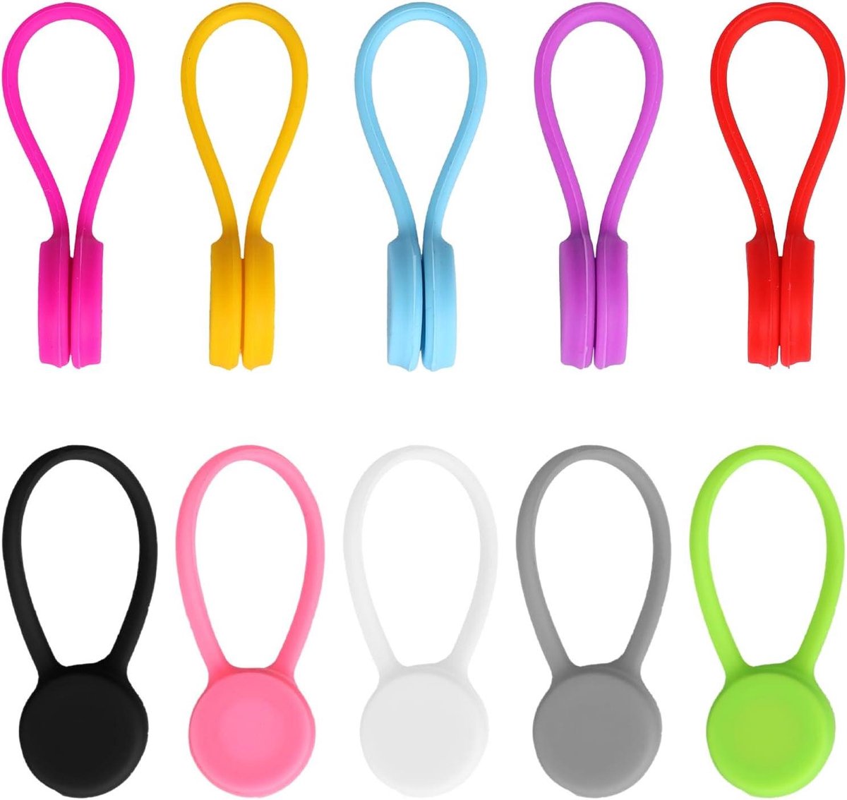 Allecta - Herbruikbare Magnetische Kabelbinders - Snoerorganizer Twist Tie - Kleurrijk - Thuiskantoor Organizer
