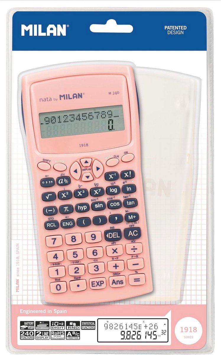 Wetenschappelijke rekenmachine M240 - Roze - Ideaal voor studenten en professionals