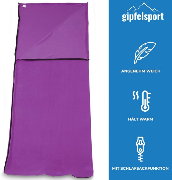 Lichte Microvezel Fleece Deken/Slaapzak - 185 x 150 cm, Ideaal voor Kamperen en Reizen van Merkloos — afbeelding 5