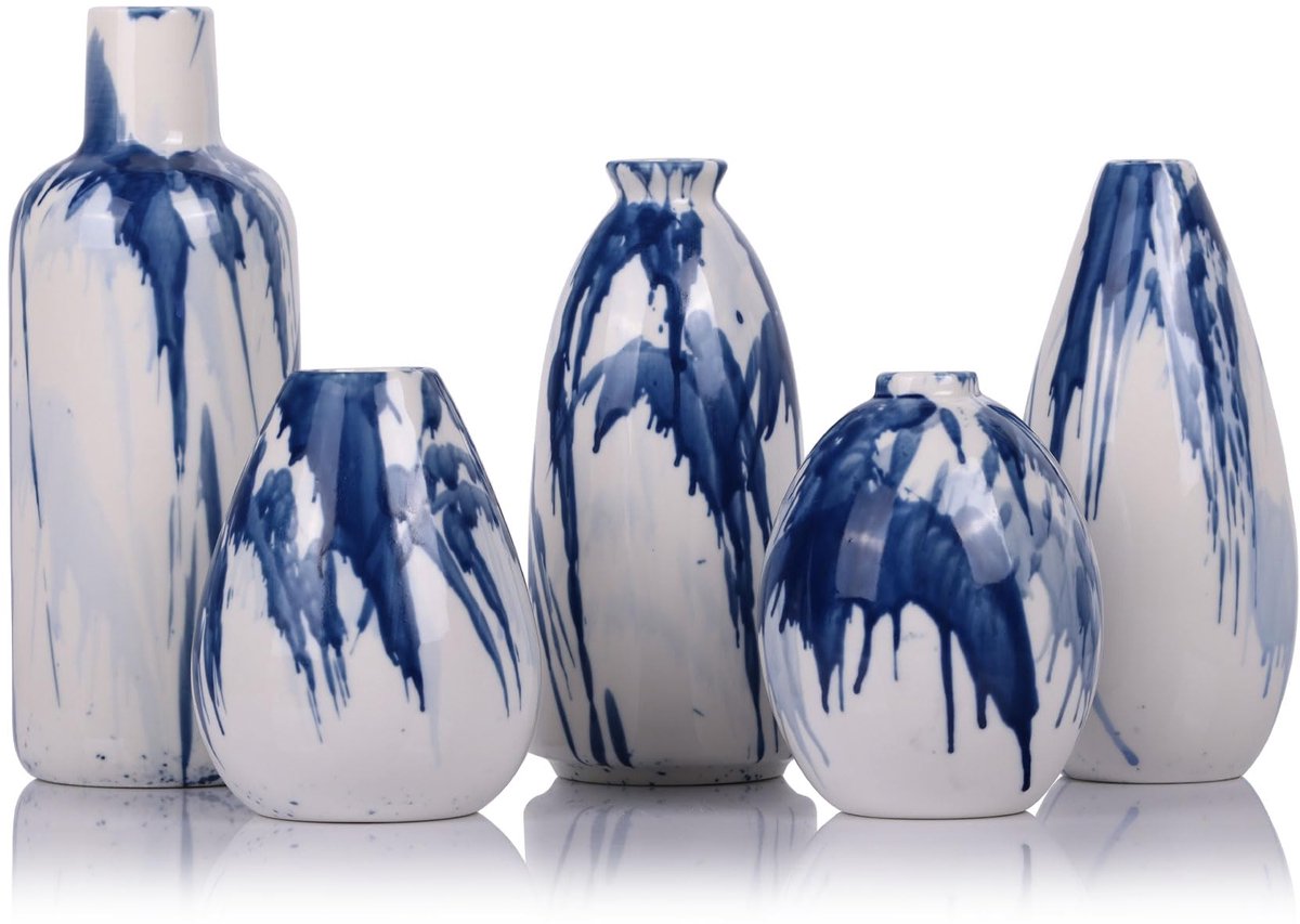 IMPERATORIS® Keramische Vaas Set – Decoratieve Vazen voor Interieur en Woondecoratie – 5 stuks