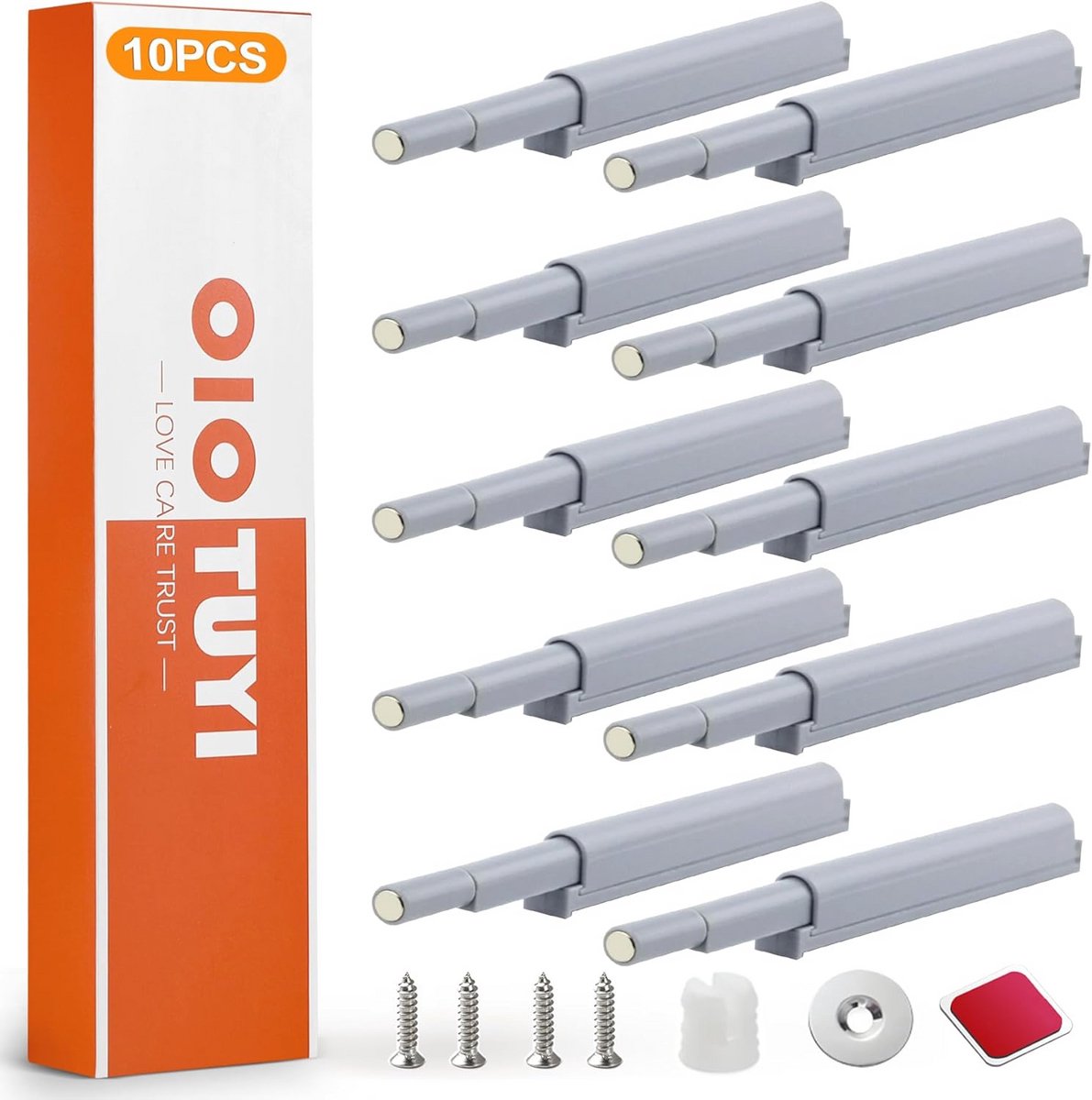 10 stuks magnetische drukdeuropeners voor kast en lade - tip-on ontgrendelingsgrendel
