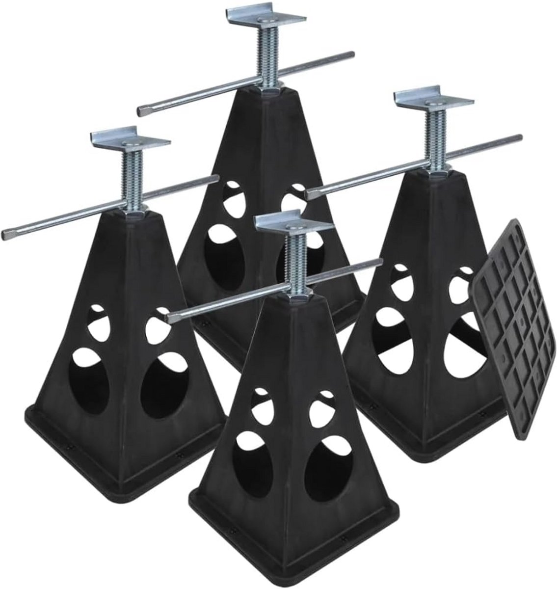Verstelbare Steunbokken Set van 4 - Maximaal 750 kg Draaglast / Stabilisatie voor Caravan en Aanhanger