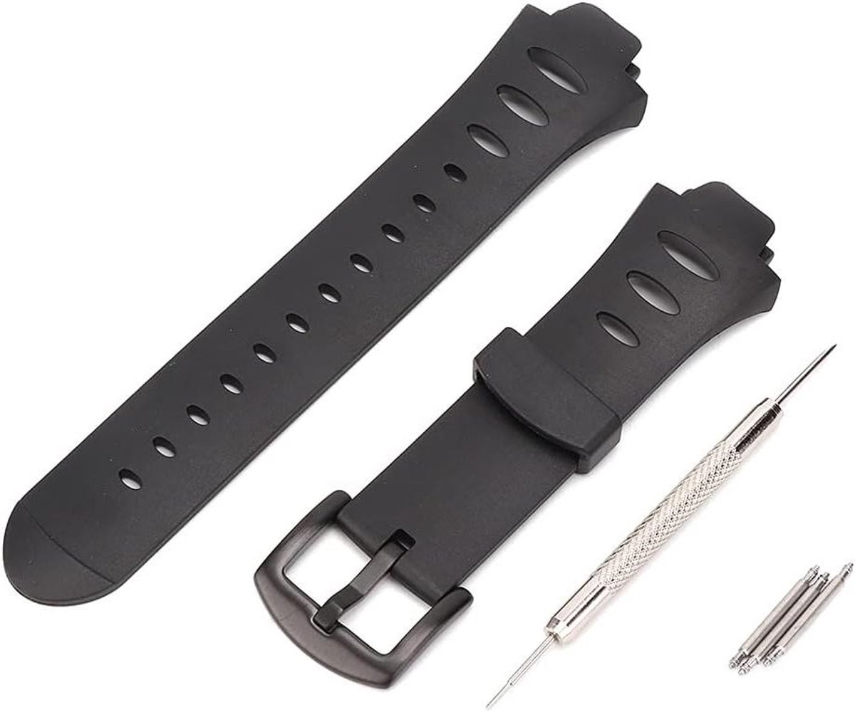 Allecta - Siliconen horlogebandje voor buiten - handig horlogeaccessoire - zwart - Observer SR