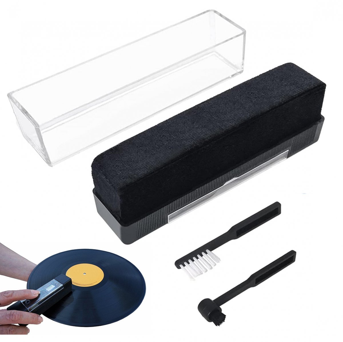 MDUG Vinylplatenreinigingsset - Antistatische borstel - Gereedschap voor het reinigen van draaitafels - Stofverwijderaar voor platen - Collector's Edition