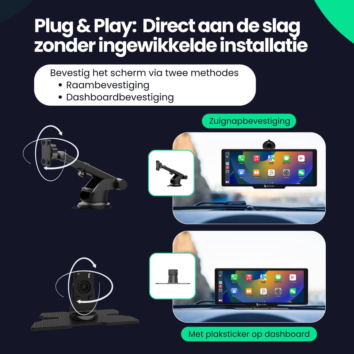 CarPlay Android Auto scherm 10.26 inch draadloos universeel touchscreen navigatie handsfree bellen - Afbeelding 4
