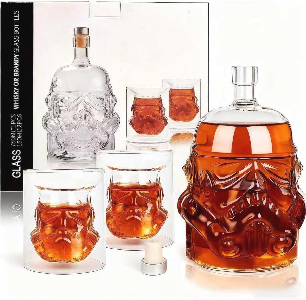 Whiskykaraf en whiskyset met 2 glazen - 750 ml - Perfecte cadeaus voor mannen