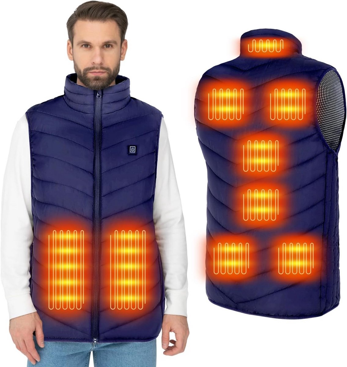 Lichtgewicht elektrisch verwarmd vest voor heren en dames met USB-oplader