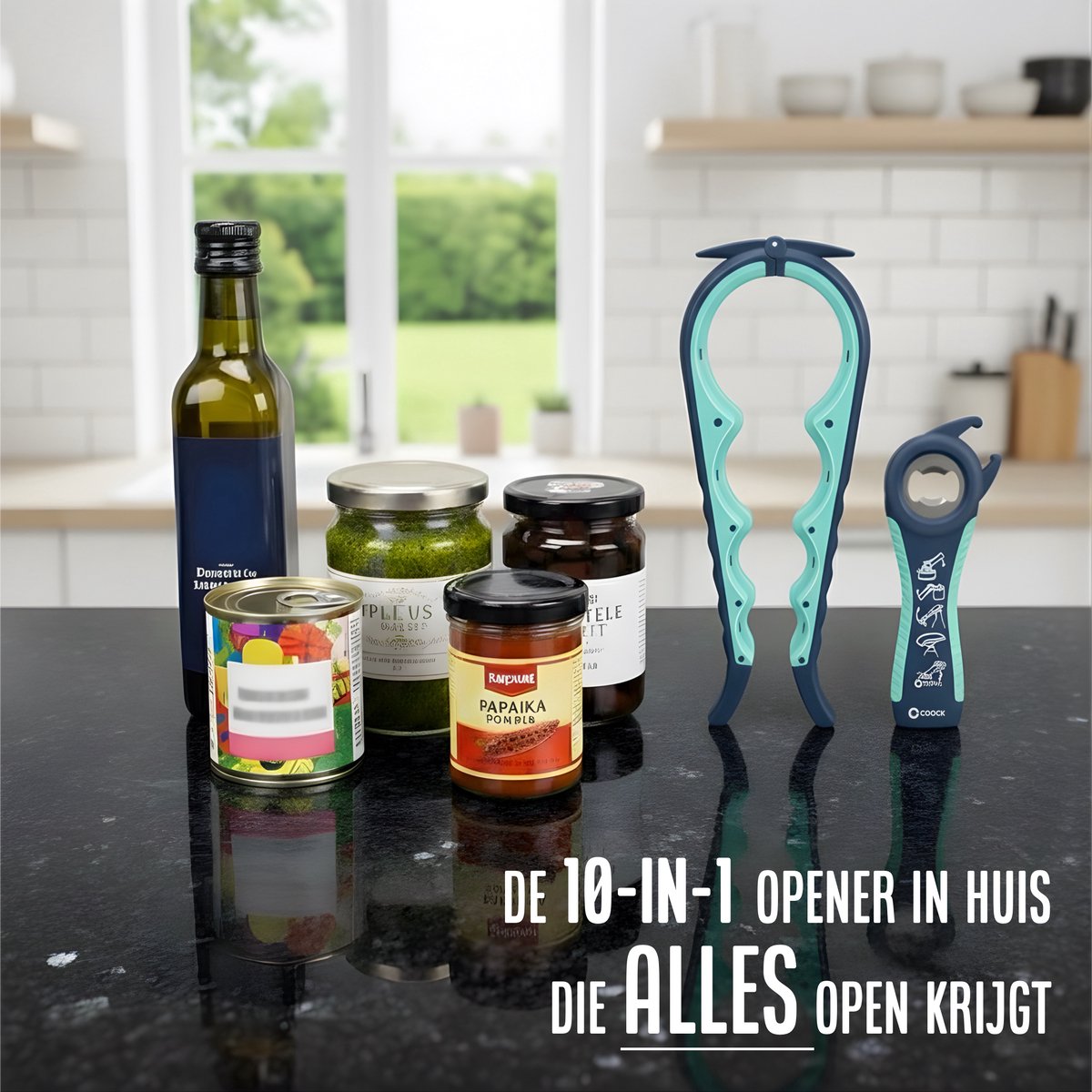 MAEXUS 2 stuks flesopener, blikopener, dekselopener, MAEXUS 5-in-1