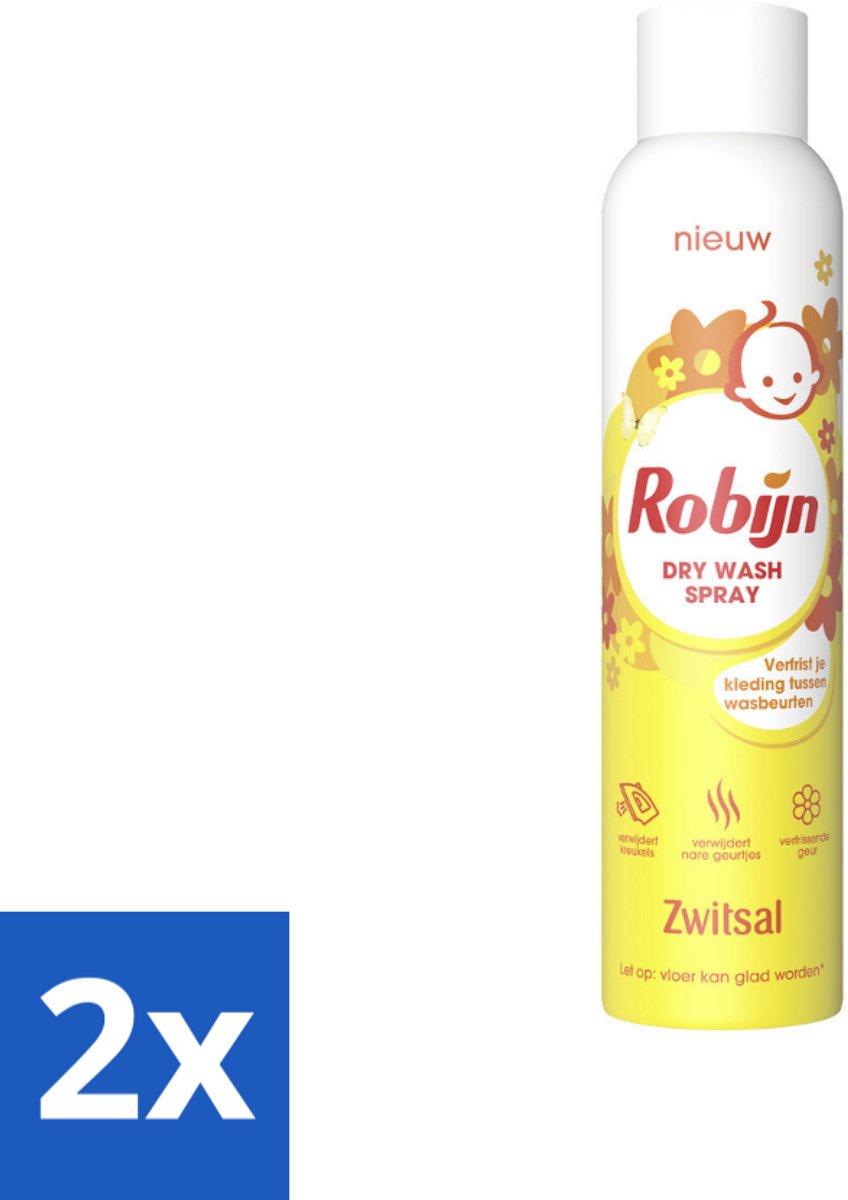 Robijn - Zwitsal - Dry Wash Spray - Voordeelverpakking - 200 ml - Voordeelverpakking - 2 stuks