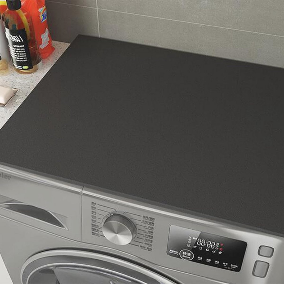 Antislipmat en Stofdichte Afdekking voor Wasmachine en Droger – 60 x 60 cm – Zwart