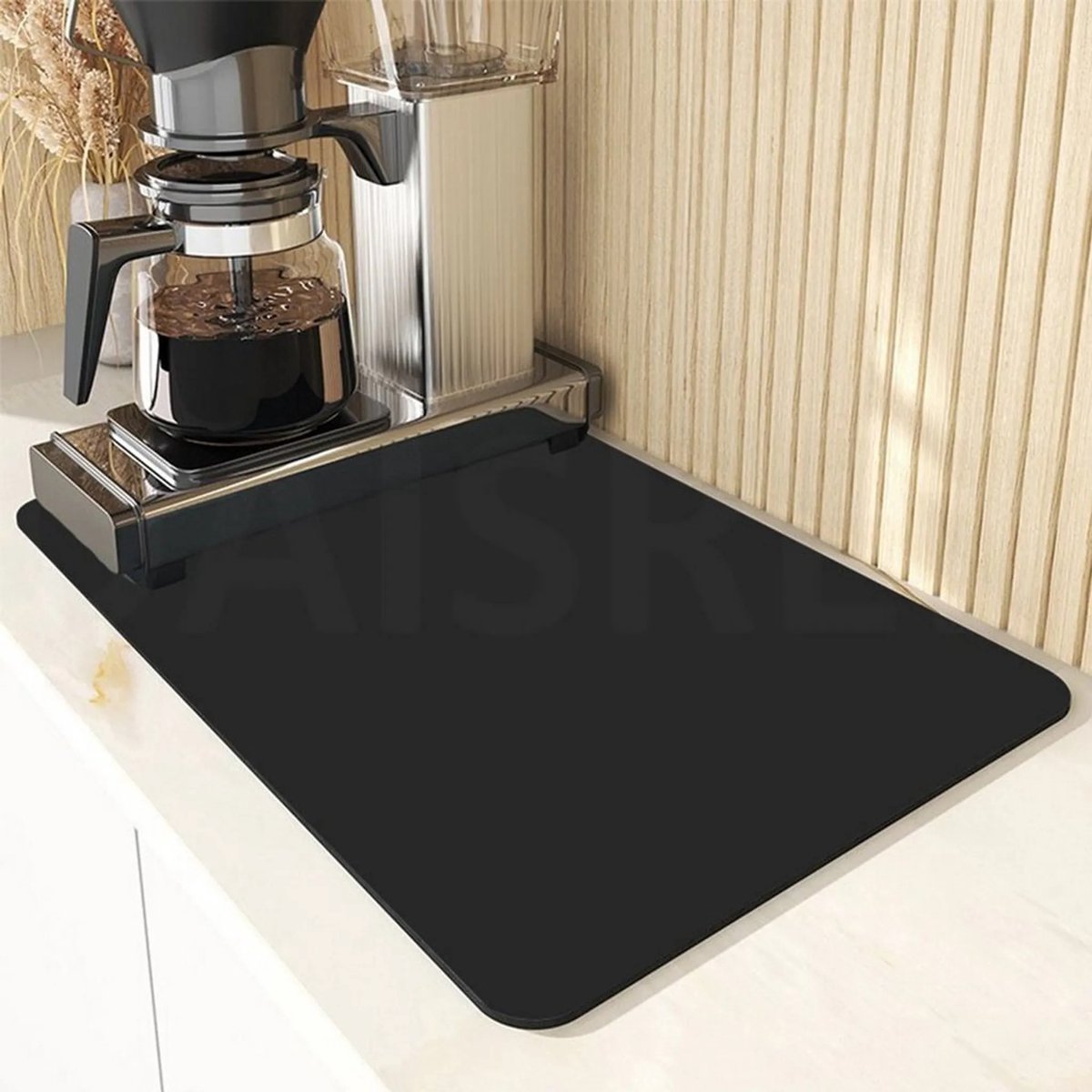 Absorberende mat voor koffiemachine, geschikt voor de keuken, zwart, 30*40 cm