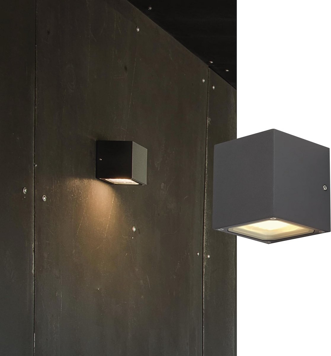 Wandopbouwarmatuur voor buiten, LED spot met GX53, IP44, 9W, antraciet