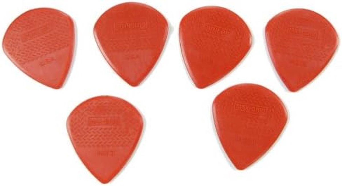 Set van 6 Nylon Gitaarpicks met Max Grip voor Jazz Gitaarspel