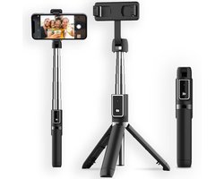 imoshion 2-in-1 Selfie Stick - Universele Selfiestick met Statief - Tripod Telefoon Statief - Inclusief Bluetooth Afstandsbediening - Universele Telefoonhouder - 67 cm