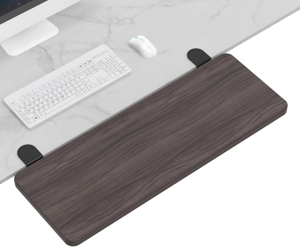 Ergonomisch Bureau Verlengstuk met Klem en Opvouwbare Toetsenbord Tray