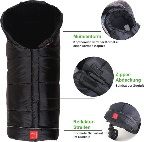 Voetenzak Iglu Thermo Fleece - Zwart - Waterafstotend en Fleece Voering voor Kinderen 6-36 maanden van Merkloos — afbeelding 3
