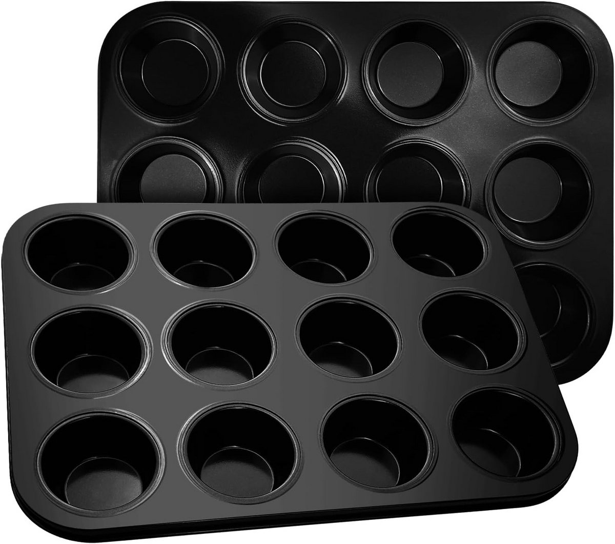 Set van 2 Muffinbakvormen met 12 Holtes - Antiaanbaklaag en Koolstofstaal