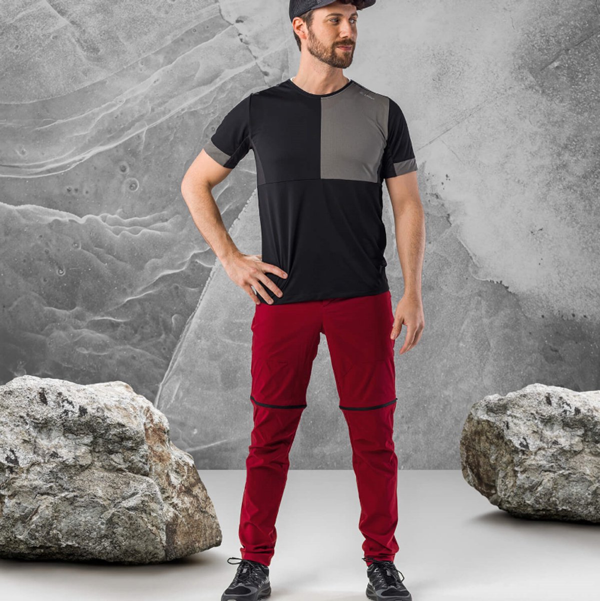 Loeffler afrits wandelbroek M Zip-Off Trekking Pants Tapered CSL Rood